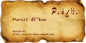 Purczl Ákos névjegykártya